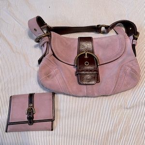 Coach suede leather purse